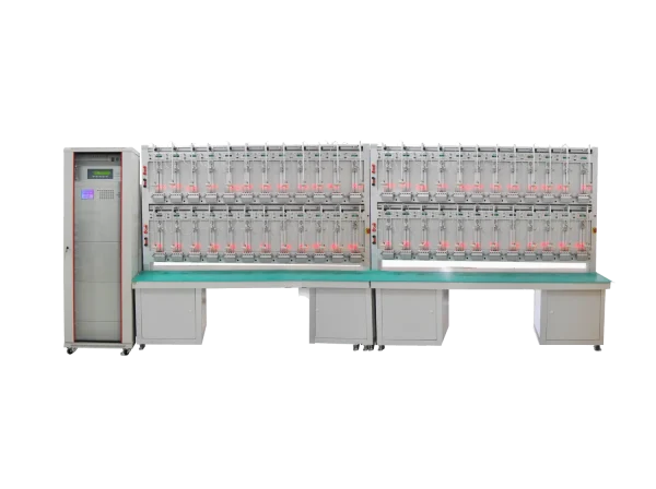 SY8125E single-phase energy meter test bench with multiple meter positions.